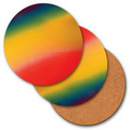 4" Round Coaster w/ 3D Lenticular Changing Colors Effects - Yellow/Red/Green (Blank)
